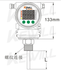 RTFM數(shù)顯射頻導(dǎo)納物位變送器尺寸圖